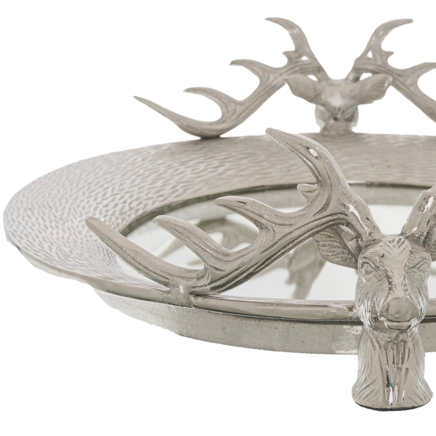 Large Mirrored Tray With Stag Heads - Christmas Room Decorations from the Quanta Home collection.