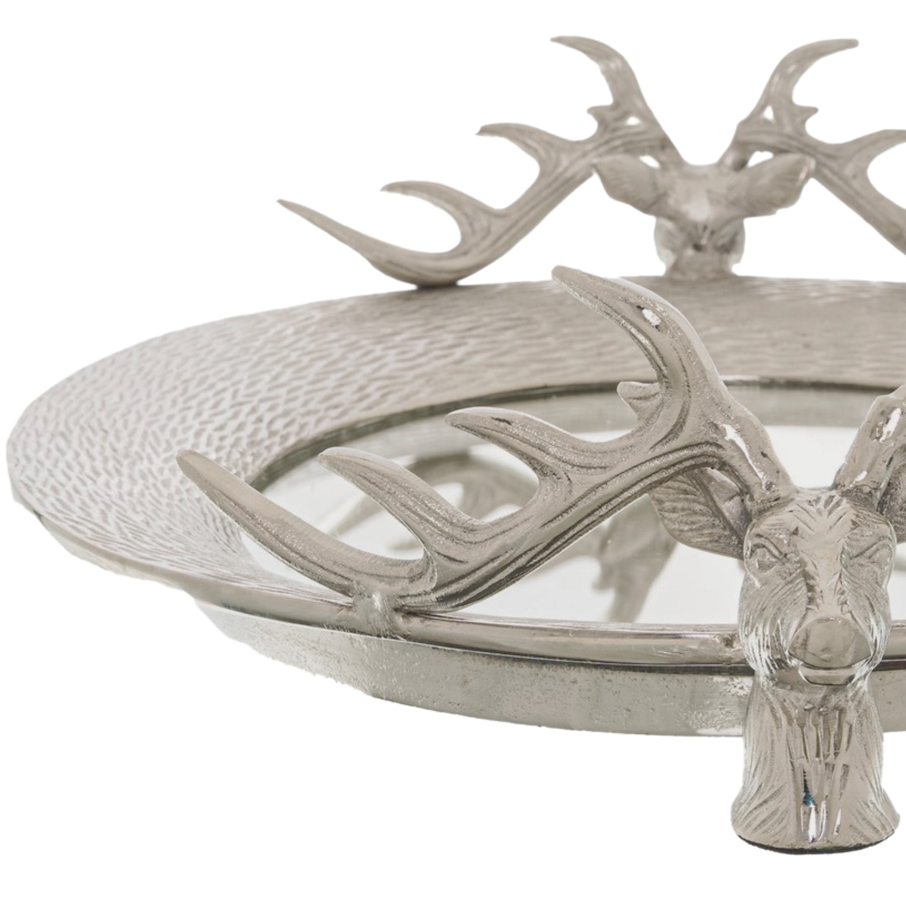 Large Mirrored Tray With Stag Heads - Christmas Room Decorations from the Quanta Home collection.