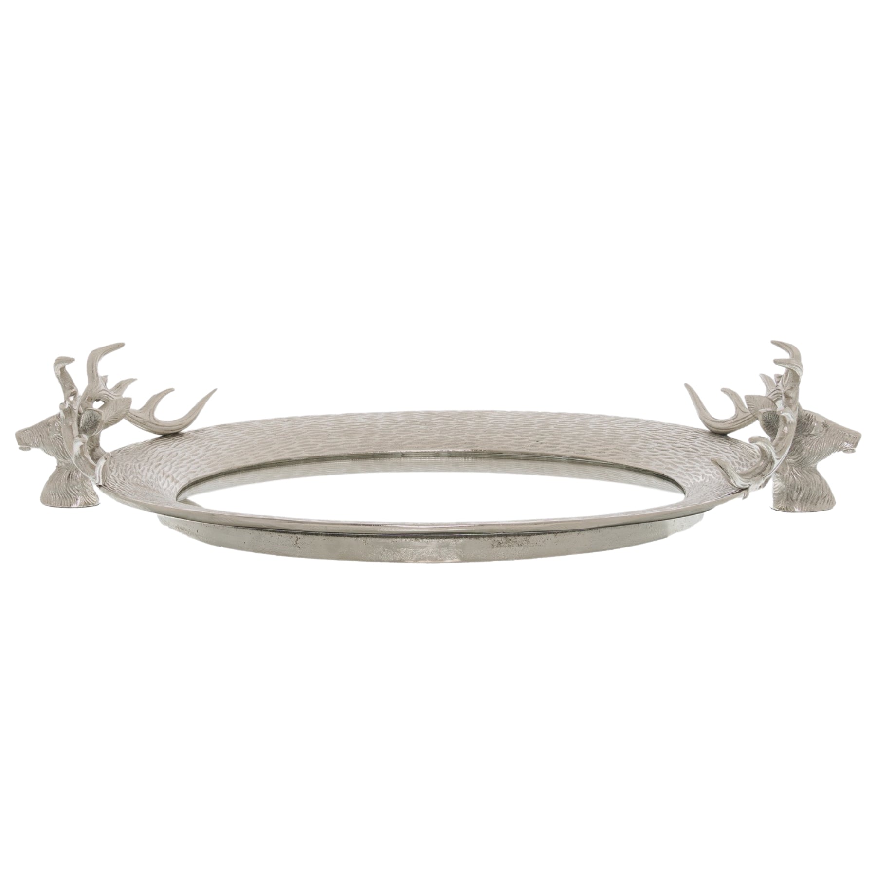 Large Mirrored Tray With Stag Heads - Christmas Room Decorations from the Quanta Home collection.