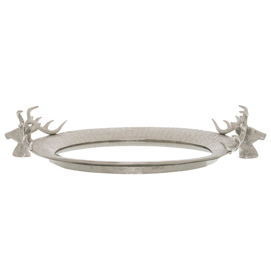 Large Mirrored Tray With Stag Heads - Christmas Room Decorations from the Quanta Home collection.