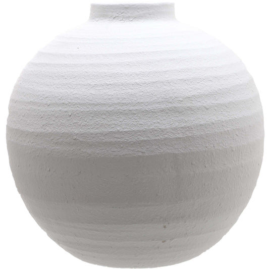 Tiber Large Matt White Ceramic Vase - Ornaments from the Quanta Home collection.