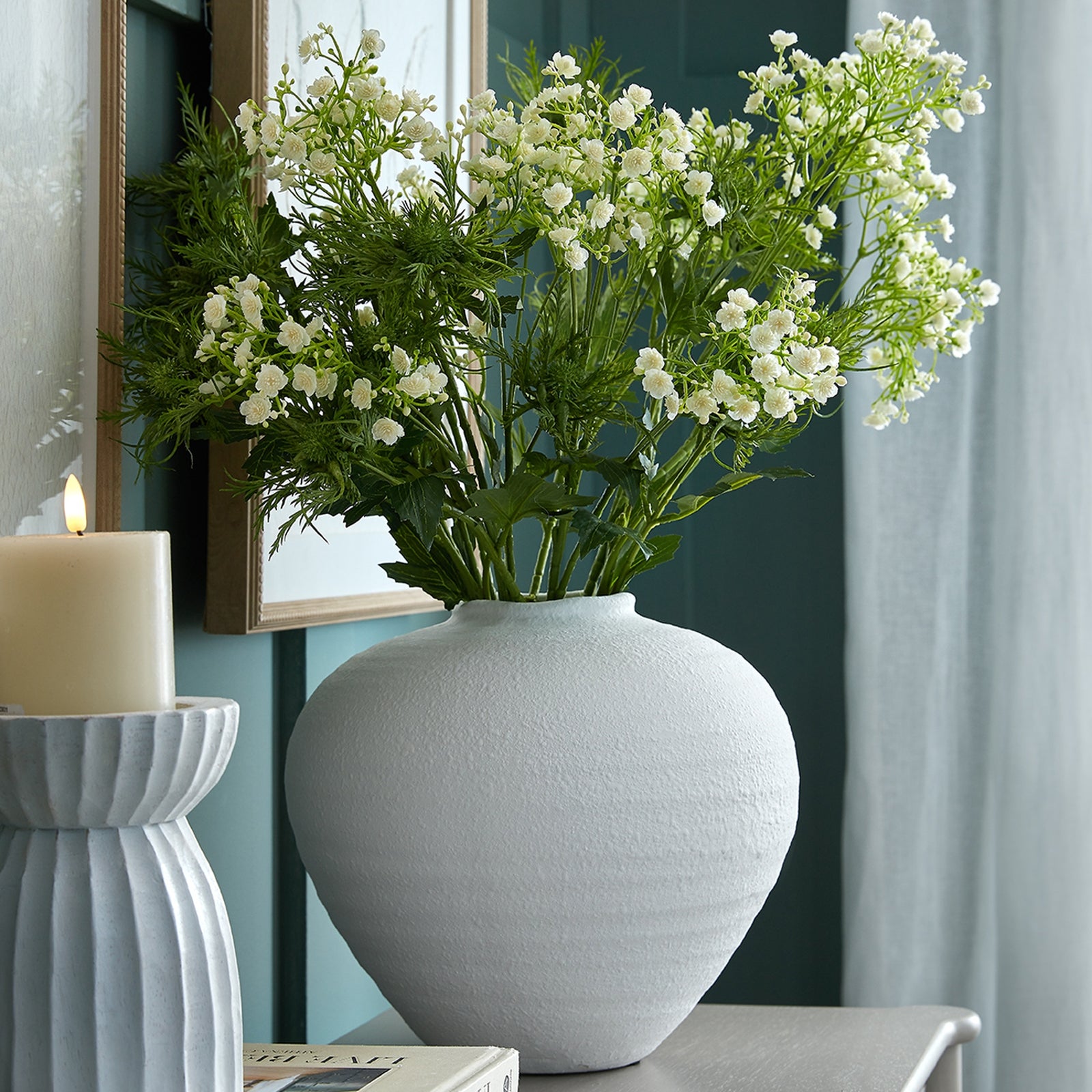 Regola Large Matt White Ceramic Vase - Vases from the Quanta Home collection.