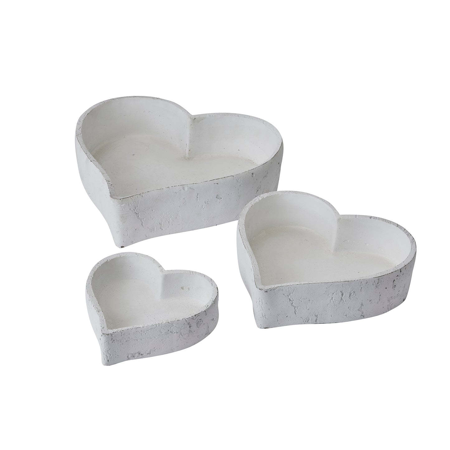 Set Of Three Large Matt White Ceramic Dishes - Ornaments from the Quanta Home collection.