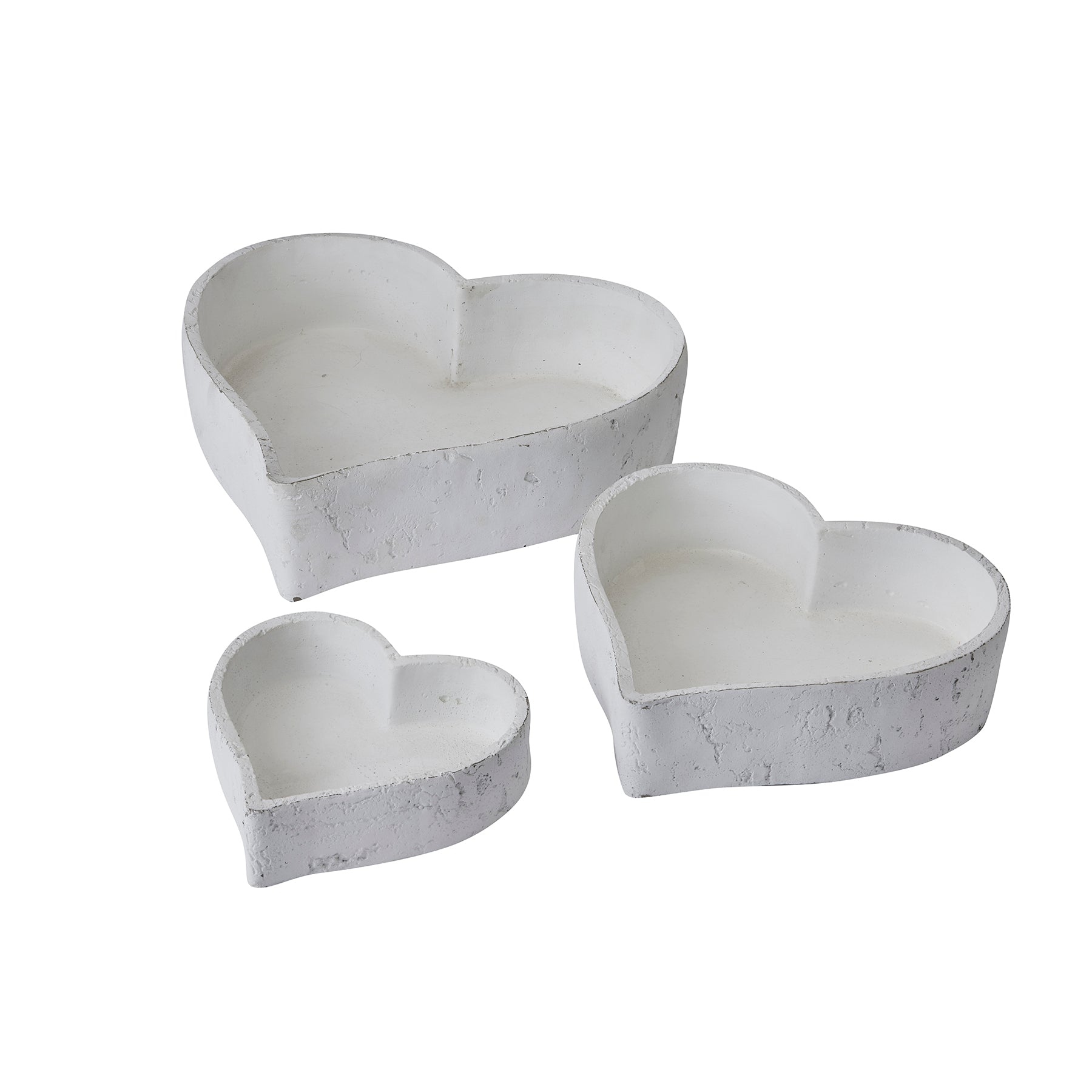 Set Of Three Large Matt White Ceramic Dishes - Ornaments from the Quanta Home collection.