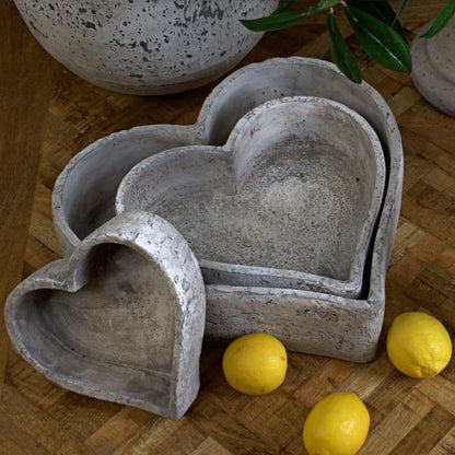 Set Of Three Large Stone Ceramic Dishes - Ornaments from the Quanta Home collection.
