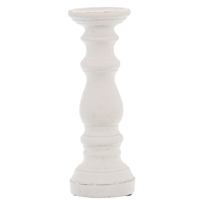 Matt White Small Ceramic Column Candle Holder - Ornaments from the Quanta Home collection.