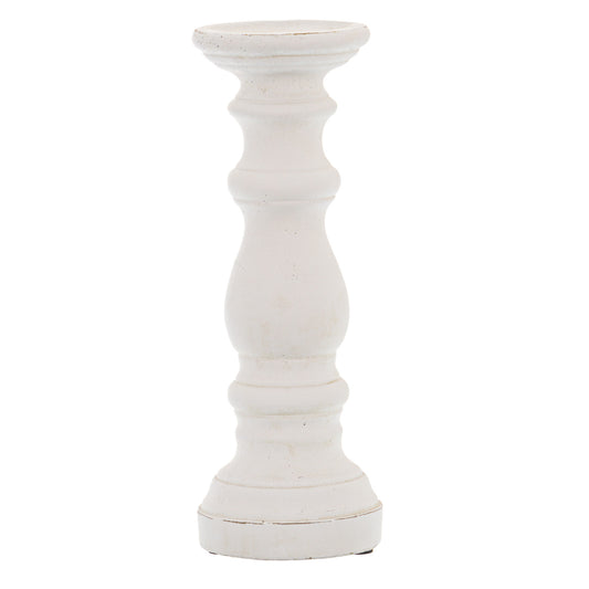 Matt White Small Ceramic Column Candle Holder - Ornaments from the Quanta Home collection.