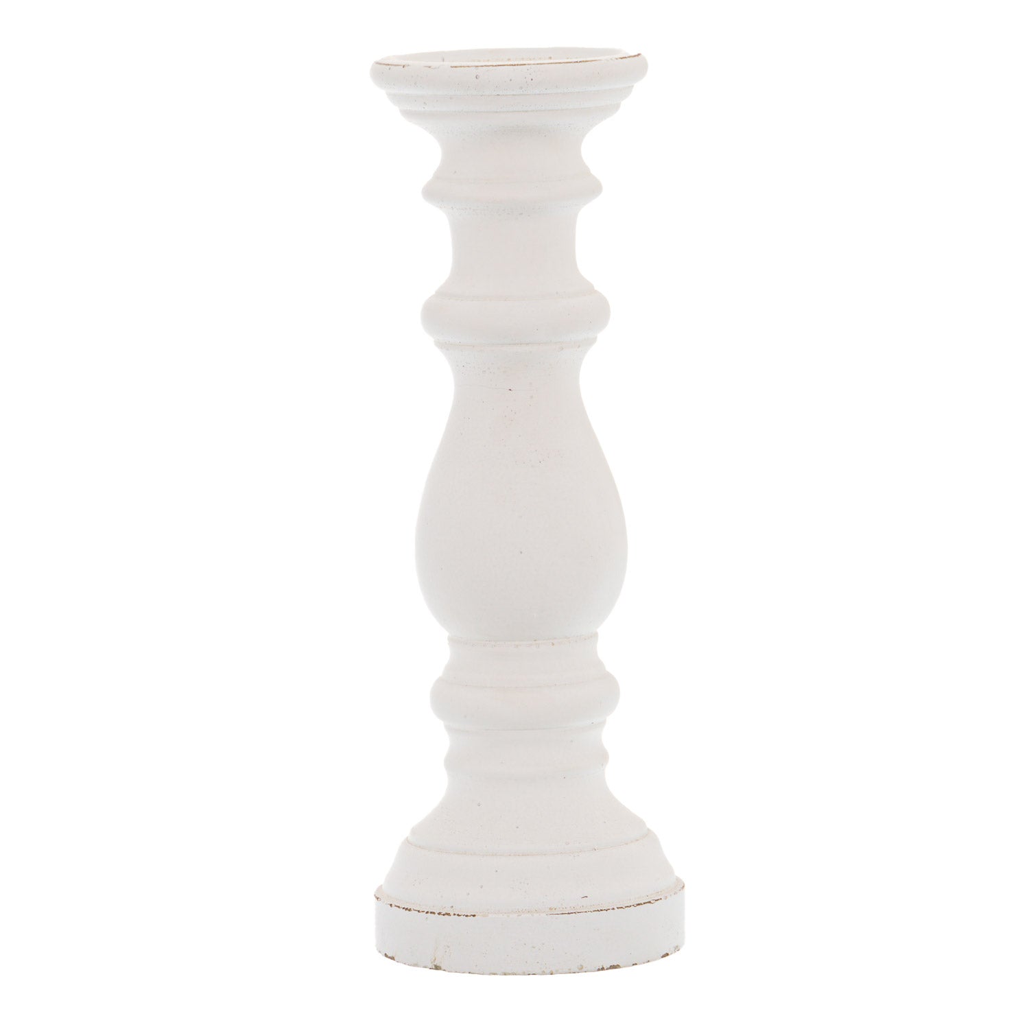 Matt White Ceramic Column Candle Holder - Ornaments from the Quanta Home collection.