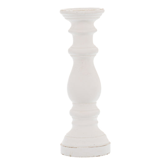 Matt White Ceramic Column Candle Holder - Ornaments from the Quanta Home collection.
