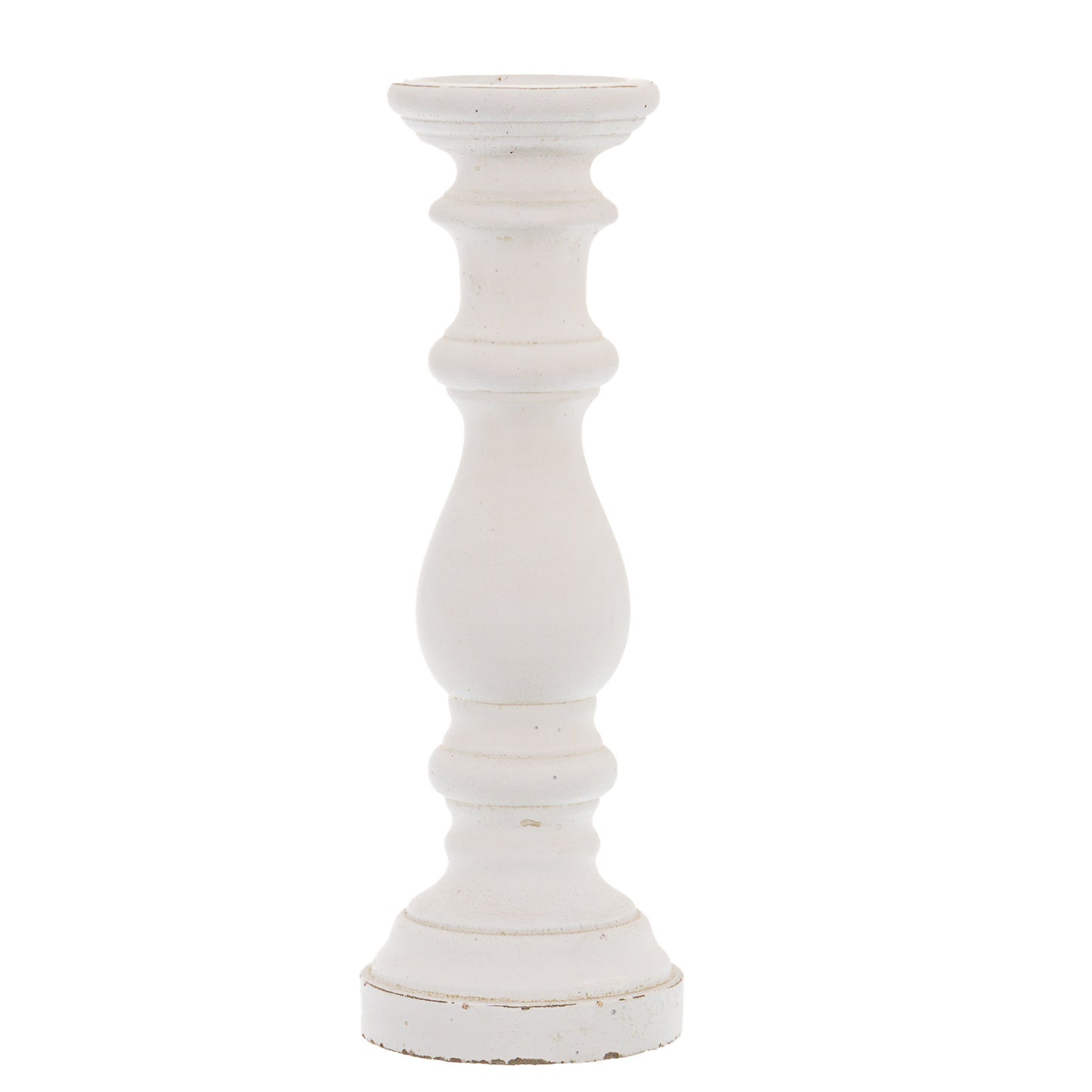 Matt White Large Ceramic Column Candle Holder - Ornaments from the Quanta Home collection.