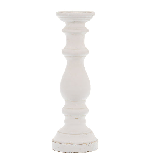 Matt White Large Ceramic Column Candle Holder - Ornaments from the Quanta Home collection.