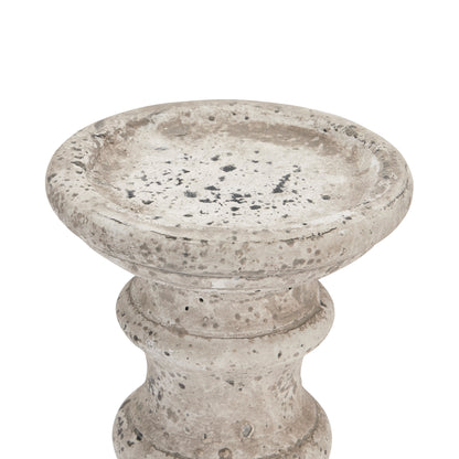 Small Stone Ceramic Column Candle Holder - Ornaments from the Quanta Home collection.