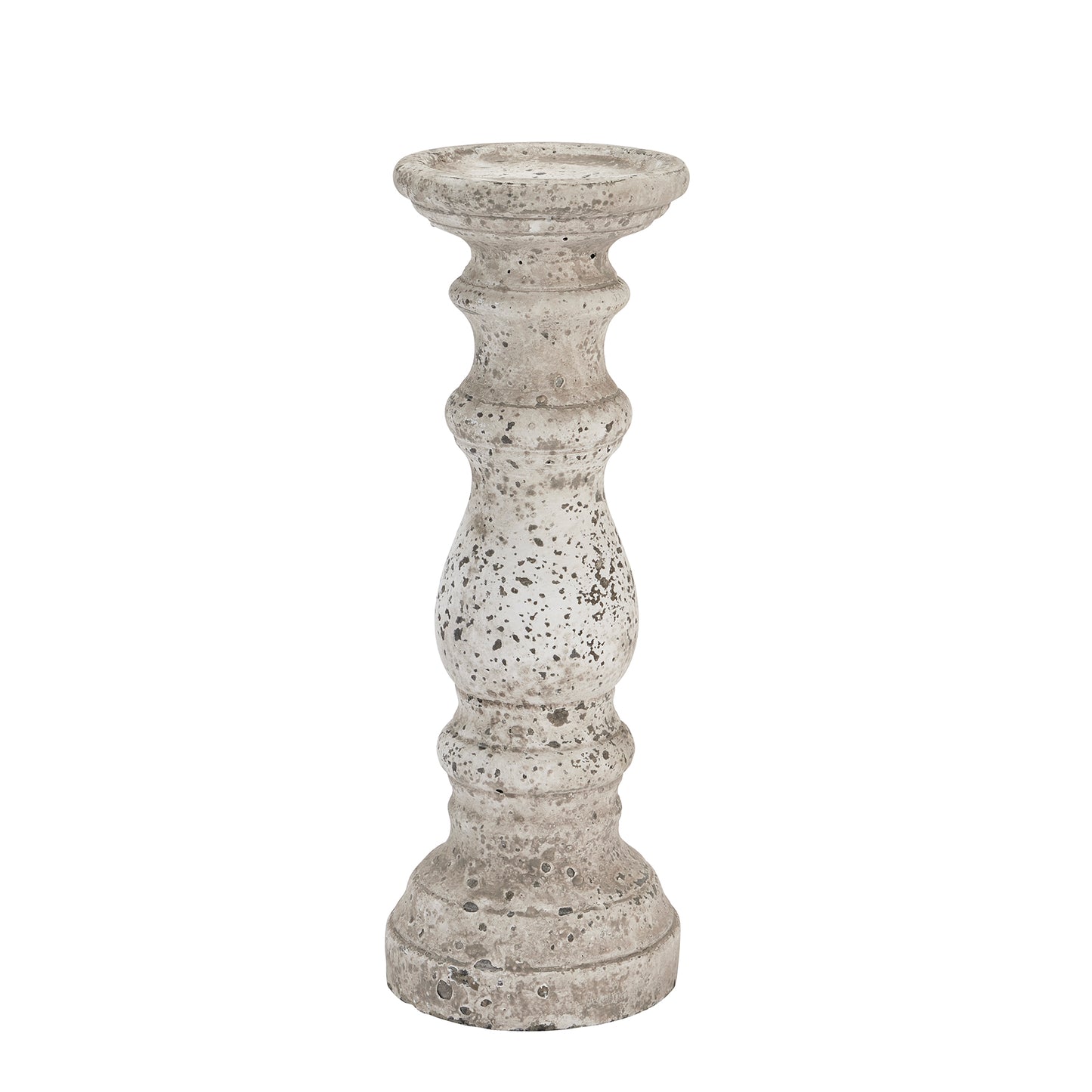 Small Stone Ceramic Column Candle Holder - Ornaments from the Quanta Home collection.