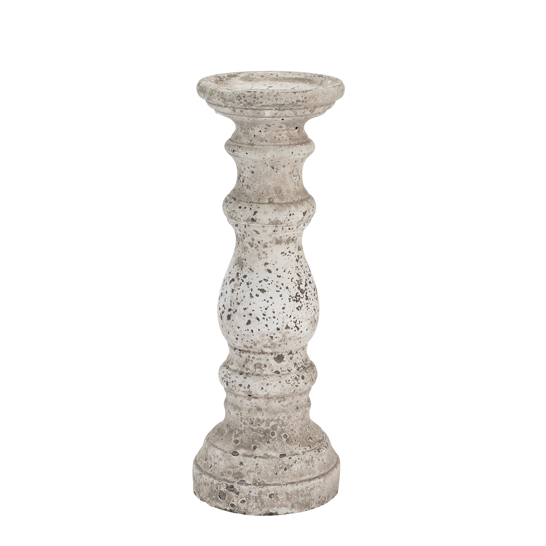 Small Stone Ceramic Column Candle Holder - Ornaments from the Quanta Home collection.