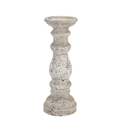 Small Stone Ceramic Column Candle Holder - Ornaments from the Quanta Home collection.