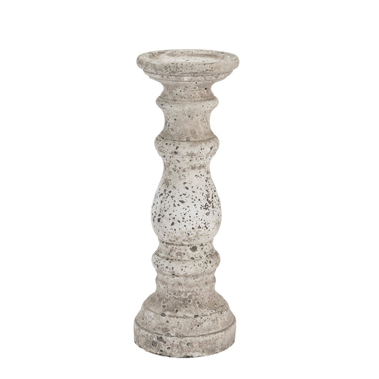 Small Stone Ceramic Column Candle Holder - Ornaments from the Quanta Home collection.