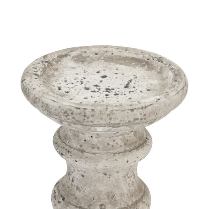 Stone Ceramic Column Candle Holder - Ornaments from the Quanta Home collection.