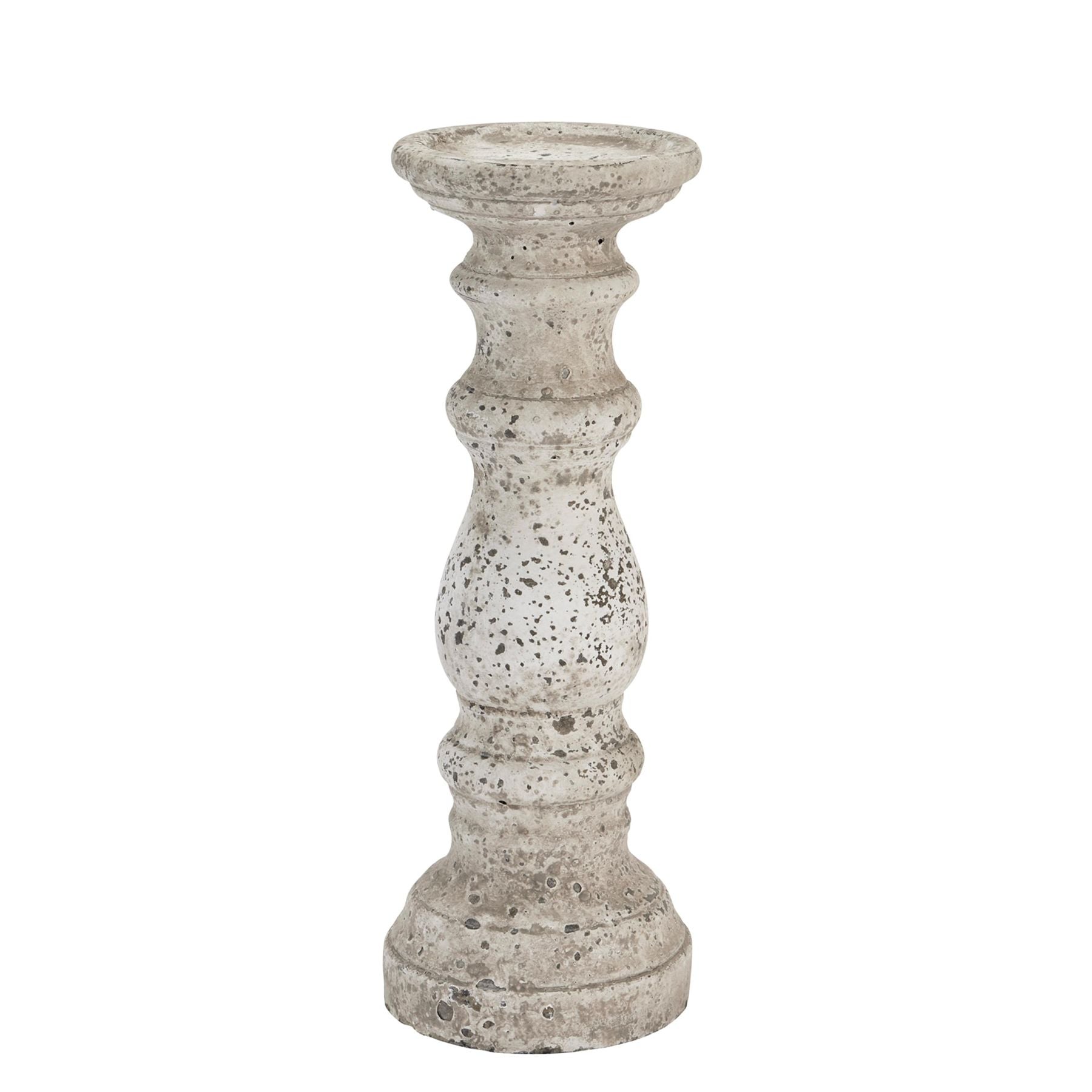 Stone Ceramic Column Candle Holder - Ornaments from the Quanta Home collection.