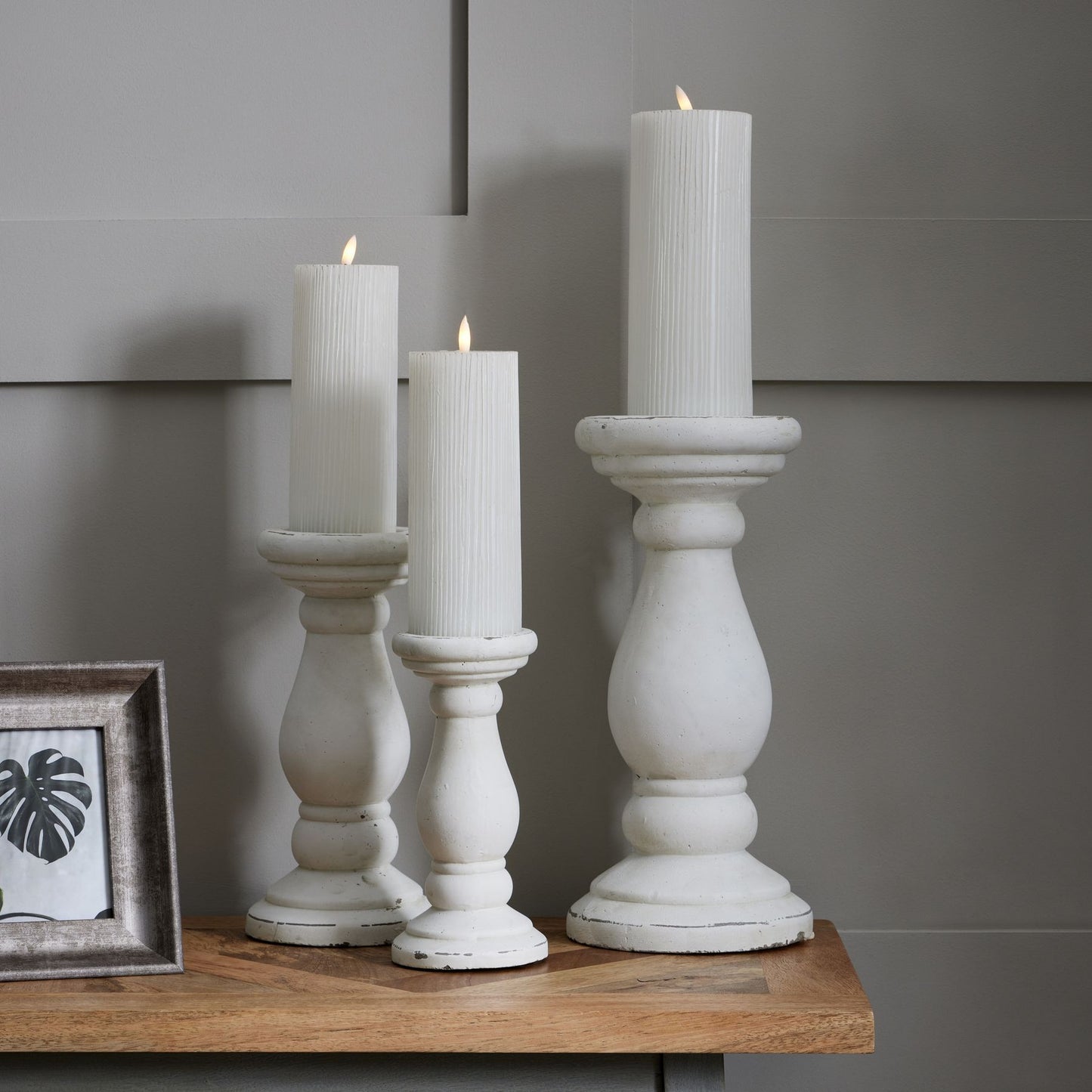 Matt White Ceramic Candle Holder - Ornaments from the Quanta Home collection.