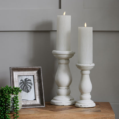 Matt White Ceramic Candle Holder - Ornaments from the Quanta Home collection.