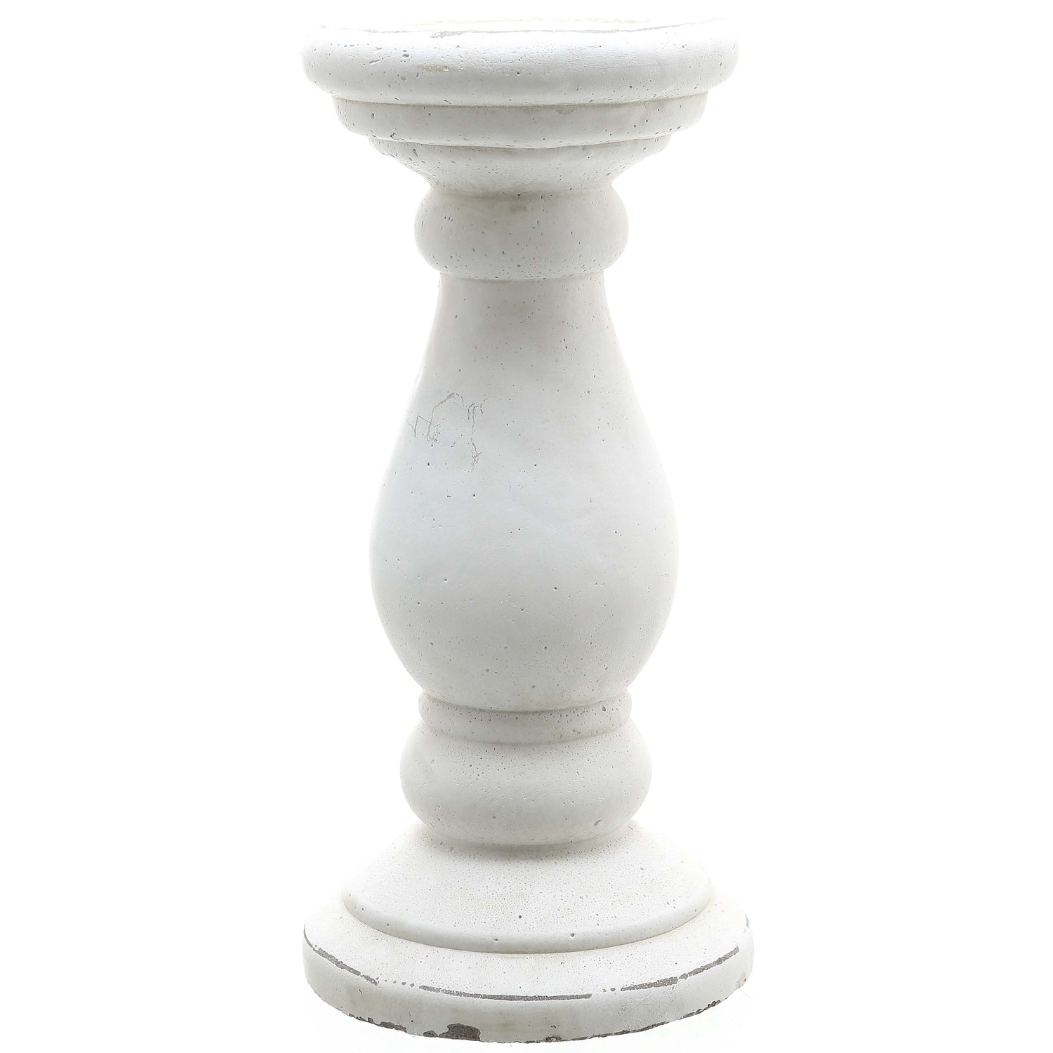 Large Matt White Ceramic Candle Holder - Ornaments from the Quanta Home collection.
