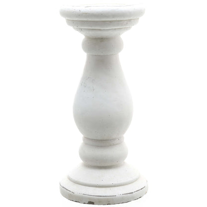 Large Matt White Ceramic Candle Holder - Ornaments from the Quanta Home collection.