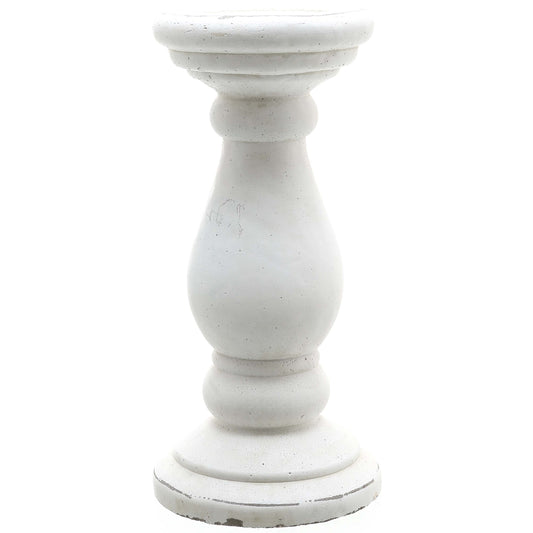 Large Matt White Ceramic Candle Holder - Ornaments from the Quanta Home collection.