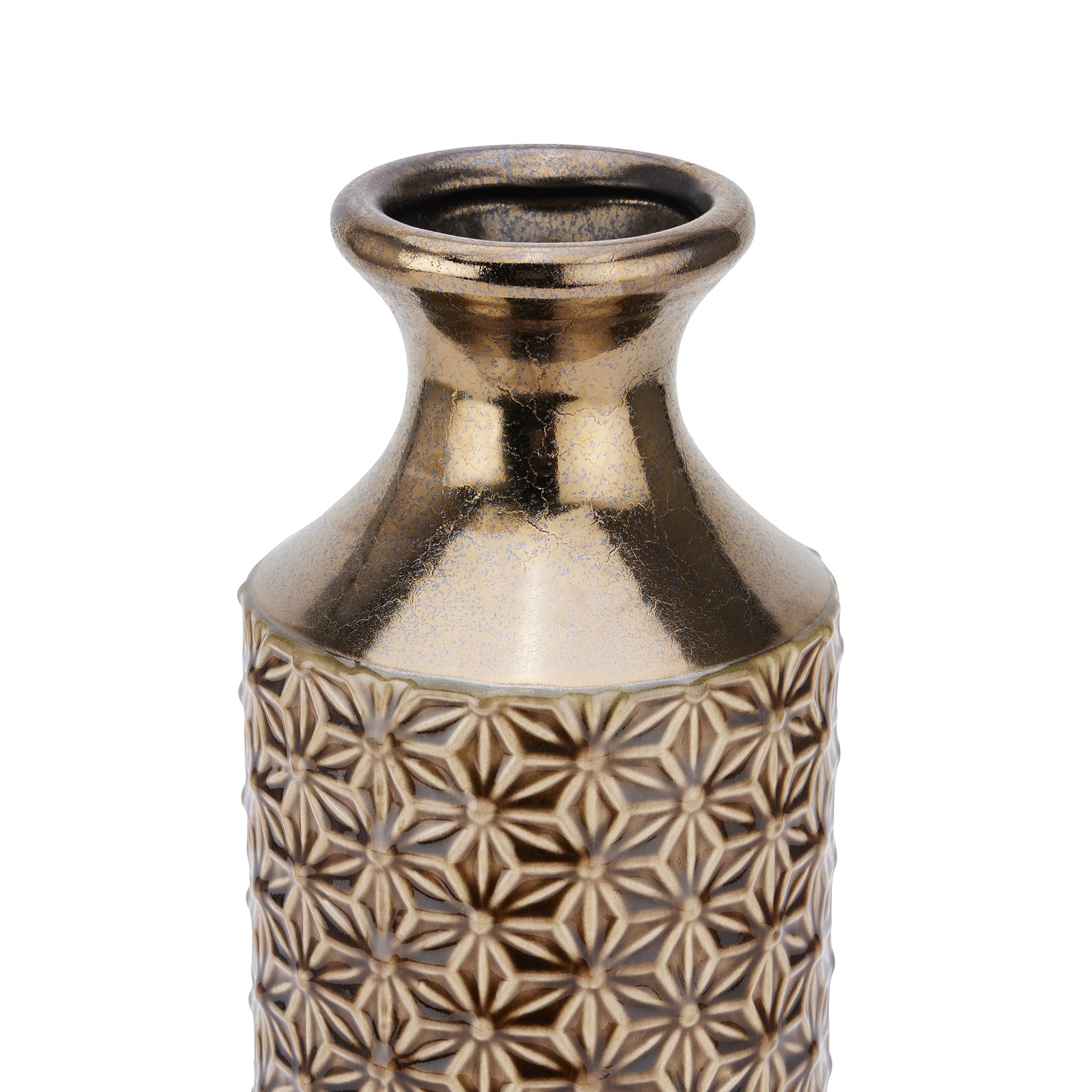 Caramel fluted vase with a textured, Mediterranean design, showcasing vertical grooves and an elegant finish, perfect as a centerpiece.