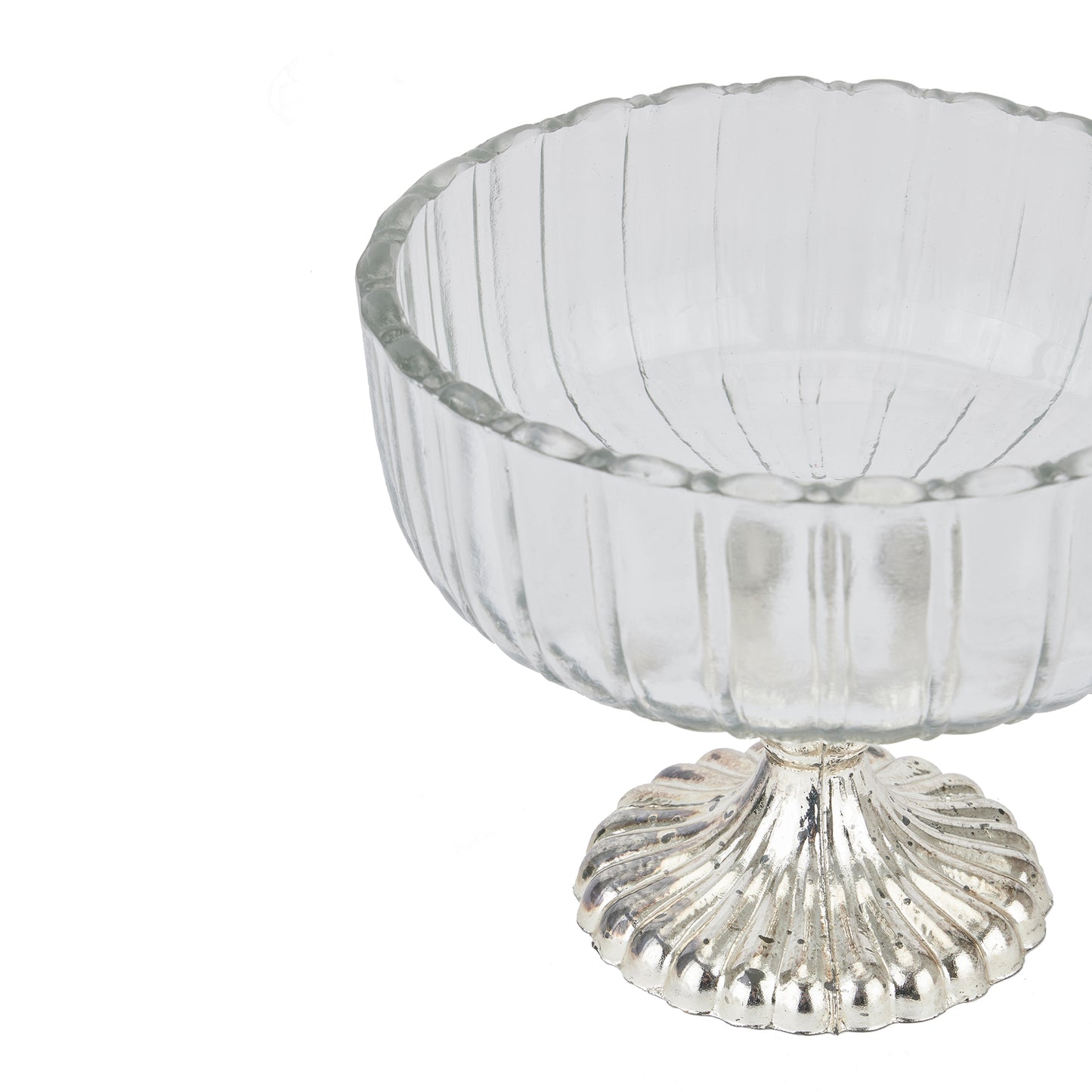 Small Fluted Glass Display Bowl - Christmas Room Decorations from the Quanta Home collection.