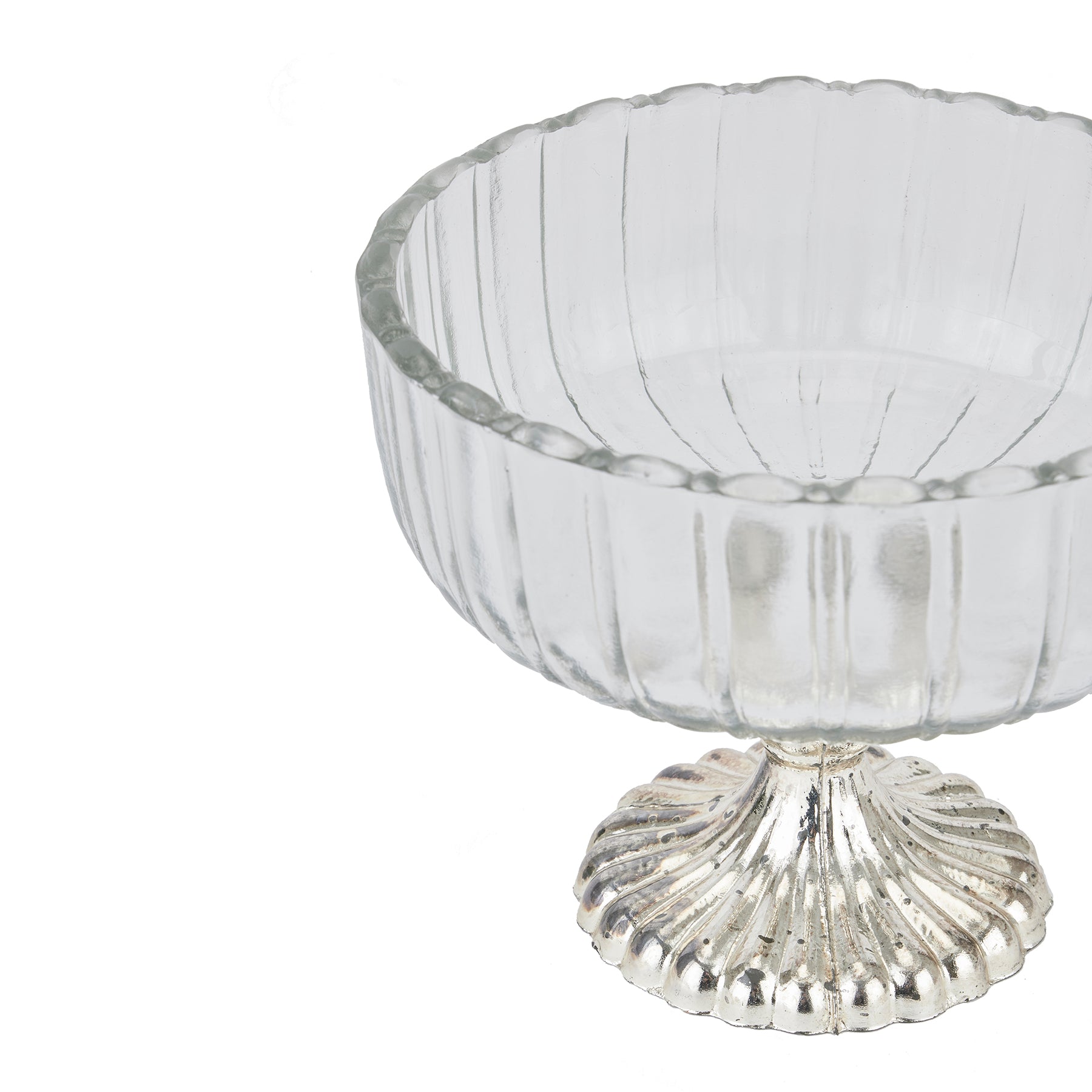 Small Fluted Glass Display Bowl - Christmas Room Decorations from the Quanta Home collection.