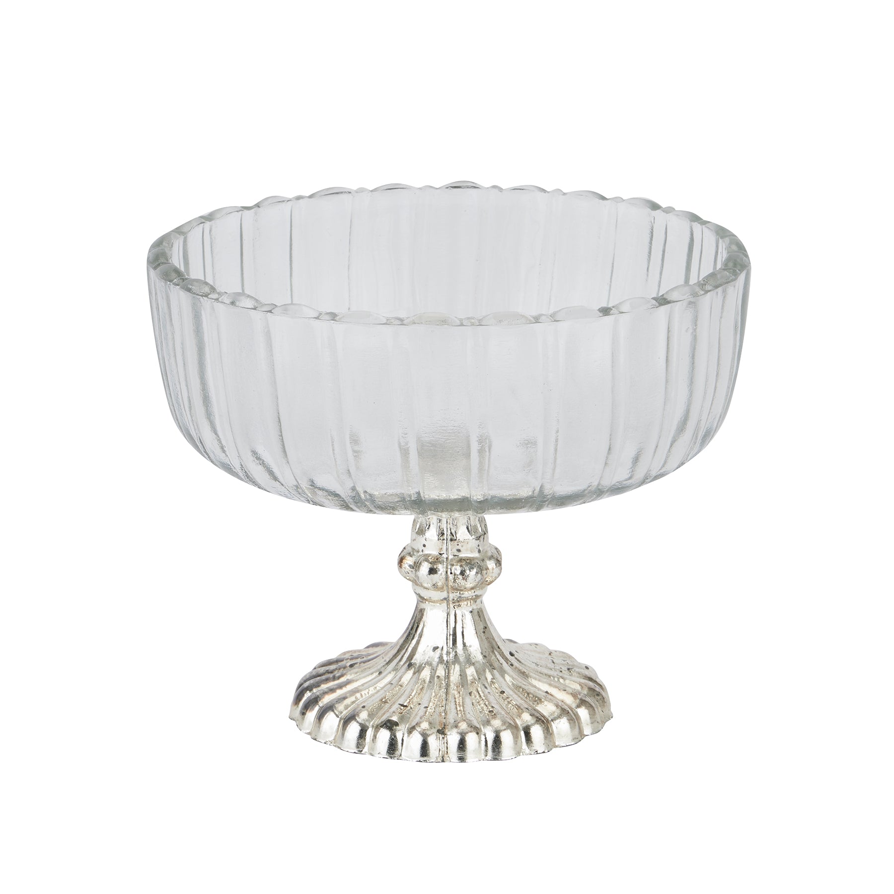 Small Fluted Glass Display Bowl - Christmas Room Decorations from the Quanta Home collection.