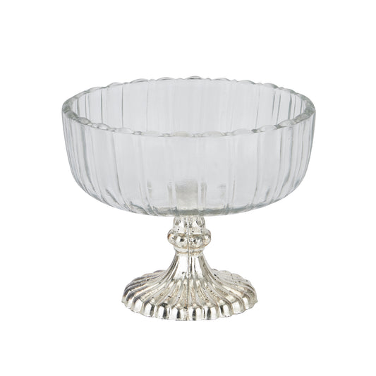 Small Fluted Glass Display Bowl - Christmas Room Decorations from the Quanta Home collection.