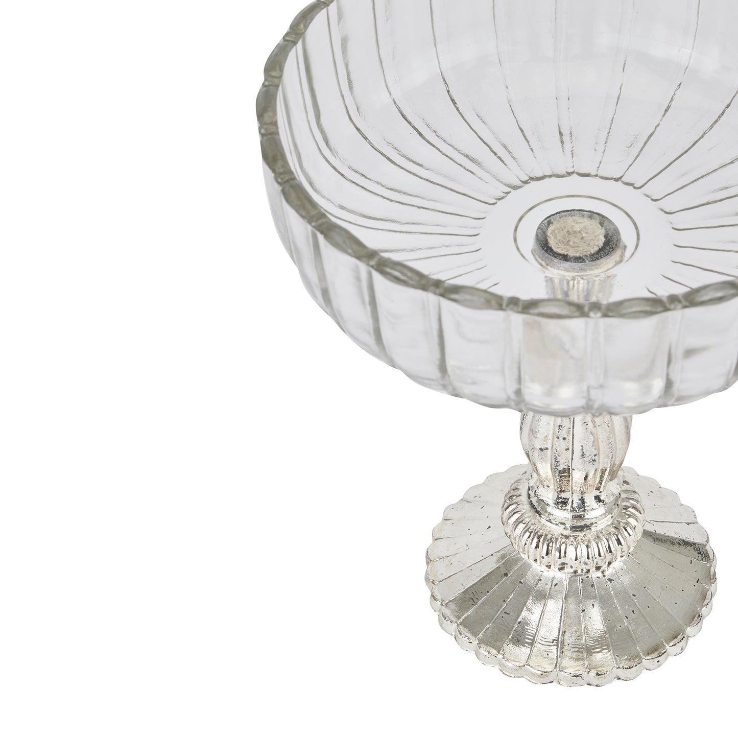 Medium Fluted Glass Display Bowl - Christmas Room Decorations from the Quanta Home collection.