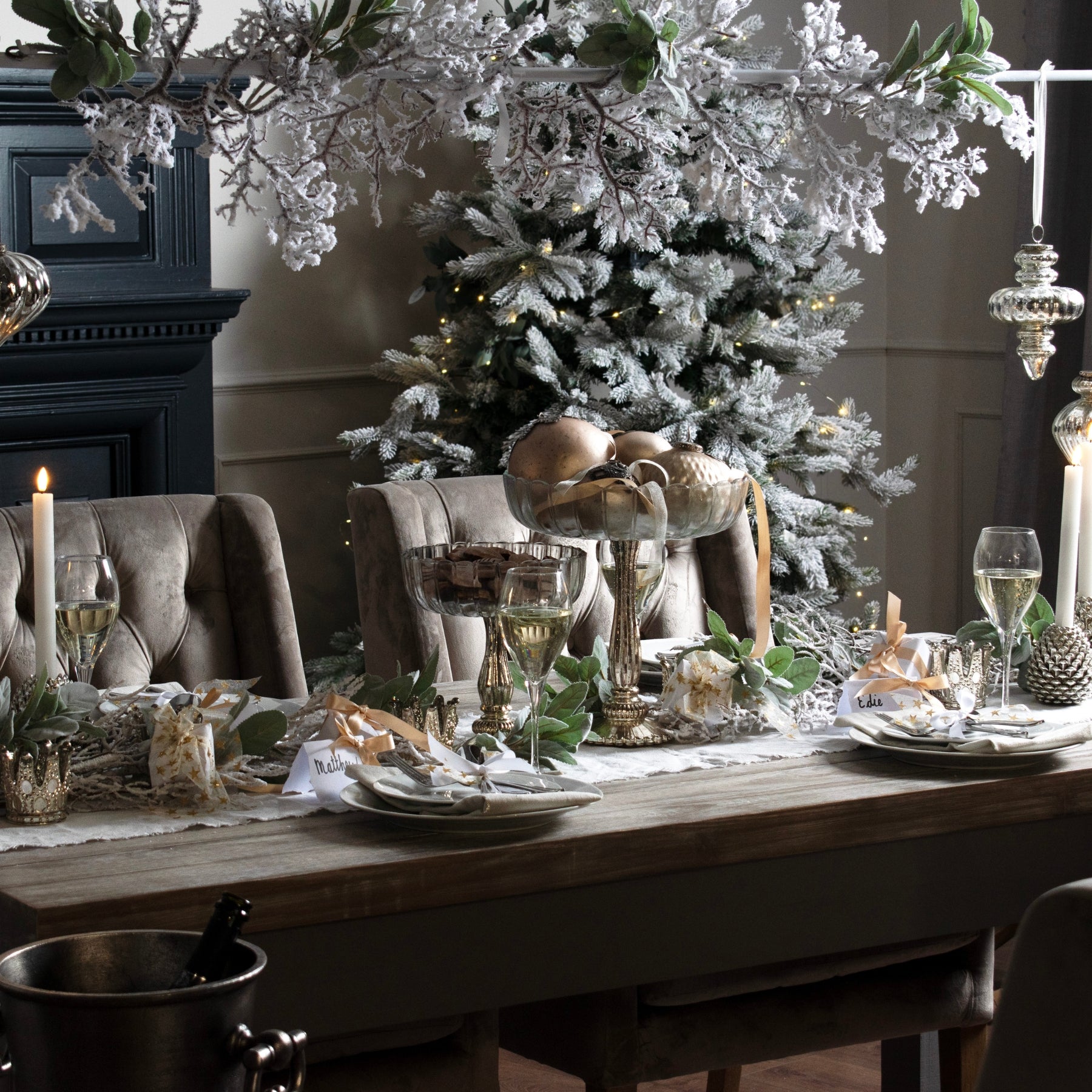 Medium Fluted Glass Display Bowl - Christmas Room Decorations from the Quanta Home collection.