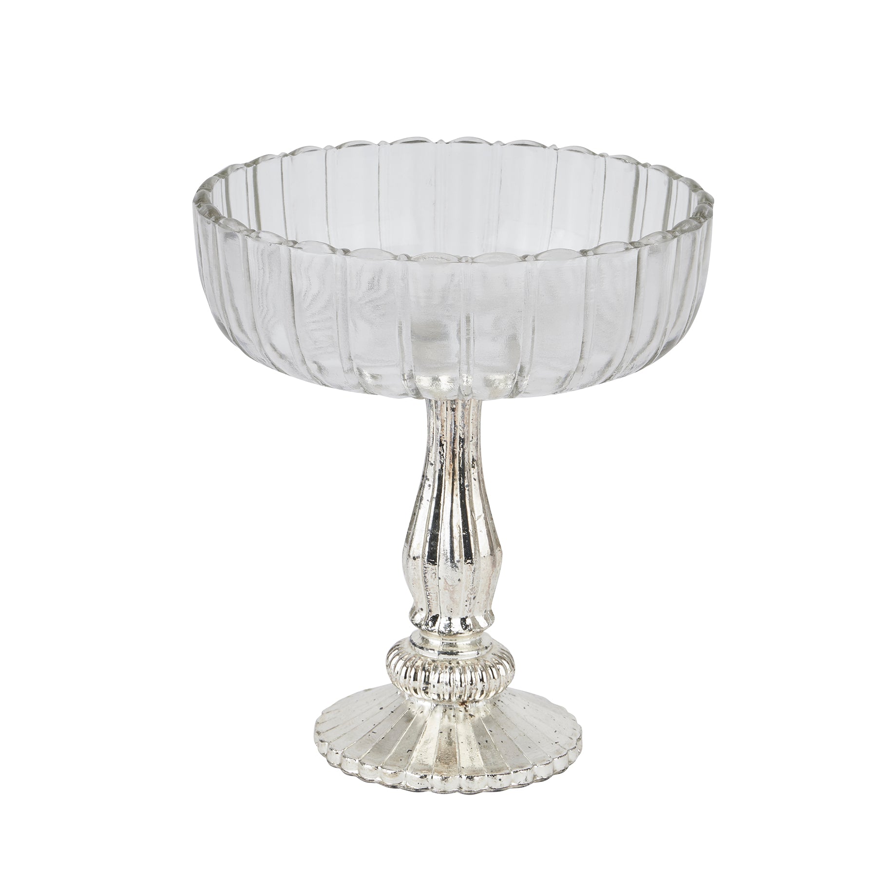 Medium Fluted Glass Display Bowl - Christmas Room Decorations from the Quanta Home collection.