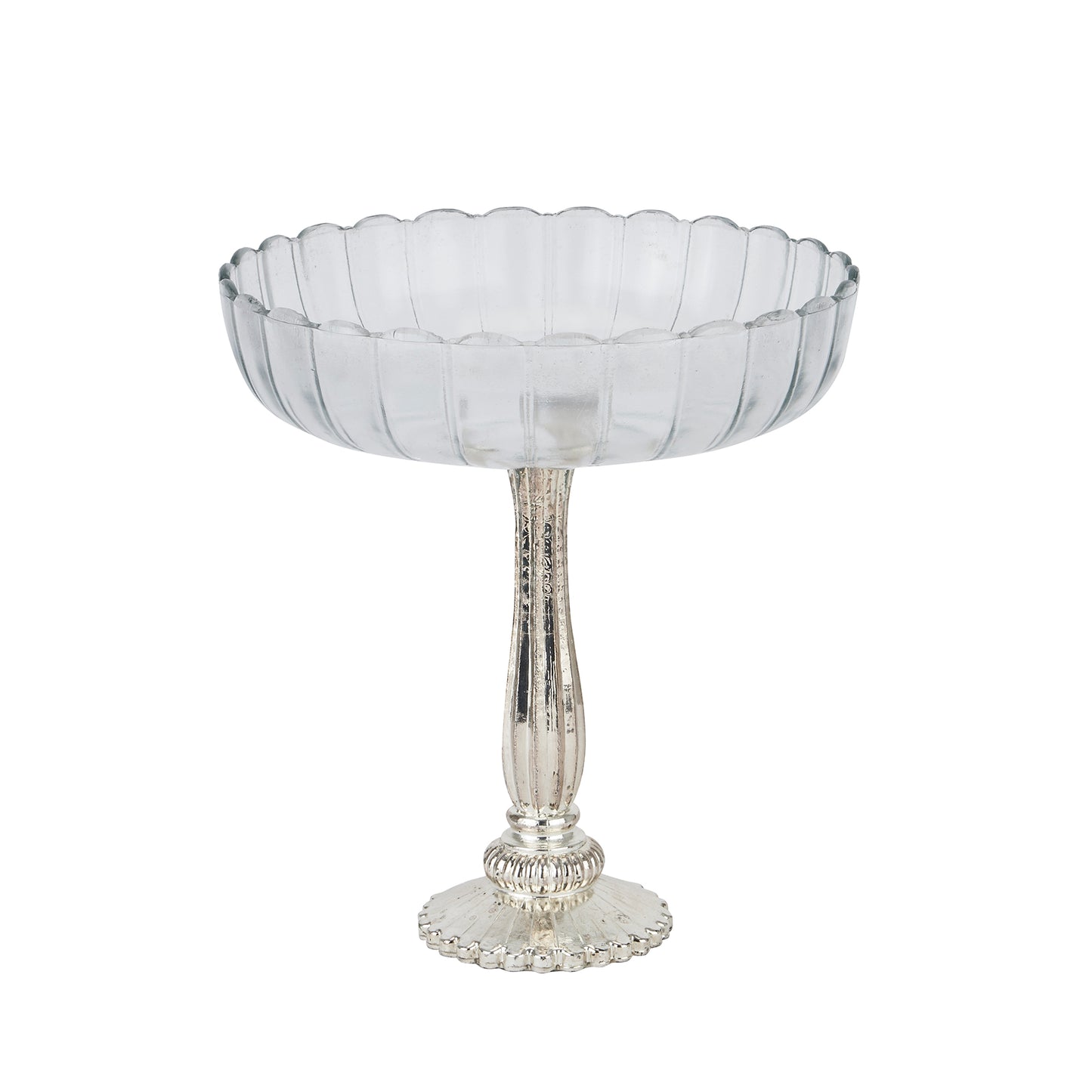 Large Fluted Glass Display Bowl - Ornaments from the Quanta Home collection.