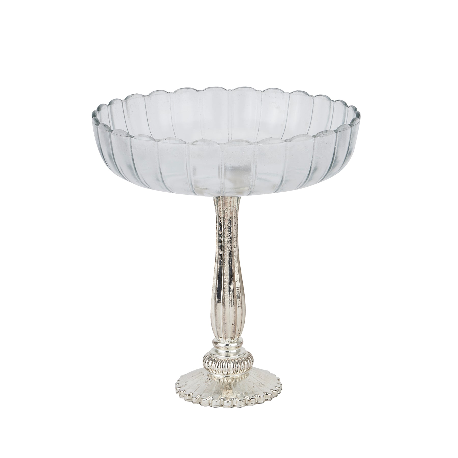 Large Fluted Glass Display Bowl - Ornaments from the Quanta Home collection.