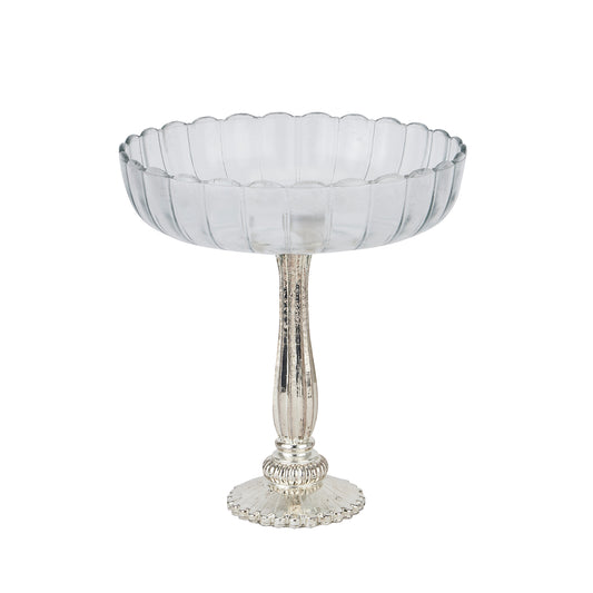 Large Fluted Glass Display Bowl - Ornaments from the Quanta Home collection.