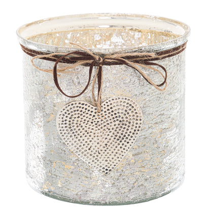 Mercury Hammered Heart Large Candle Holder - Christmas Candles & Candle Accessories from the Quanta Home collection.