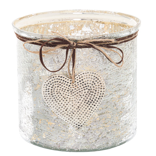 Mercury Hammered Heart Large Candle Holder - Christmas Candles & Candle Accessories from the Quanta Home collection.