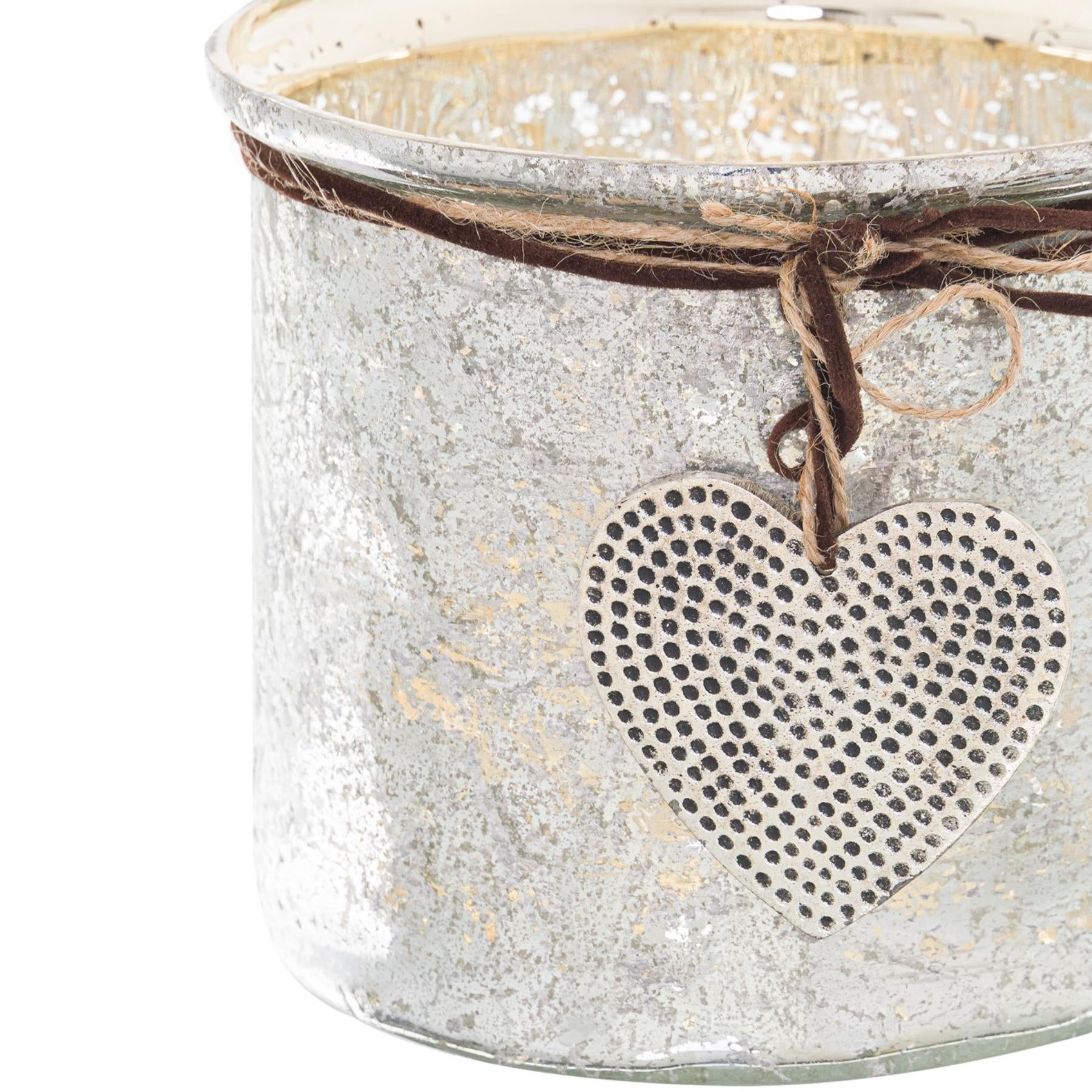 Murcury Hammered Heart Medium Candle Holder - Christmas Candles & Candle Accessories from the Quanta Home collection.