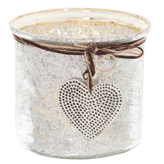 Murcury Hammered Heart Medium Candle Holder - Christmas Candles & Candle Accessories from the Quanta Home collection.