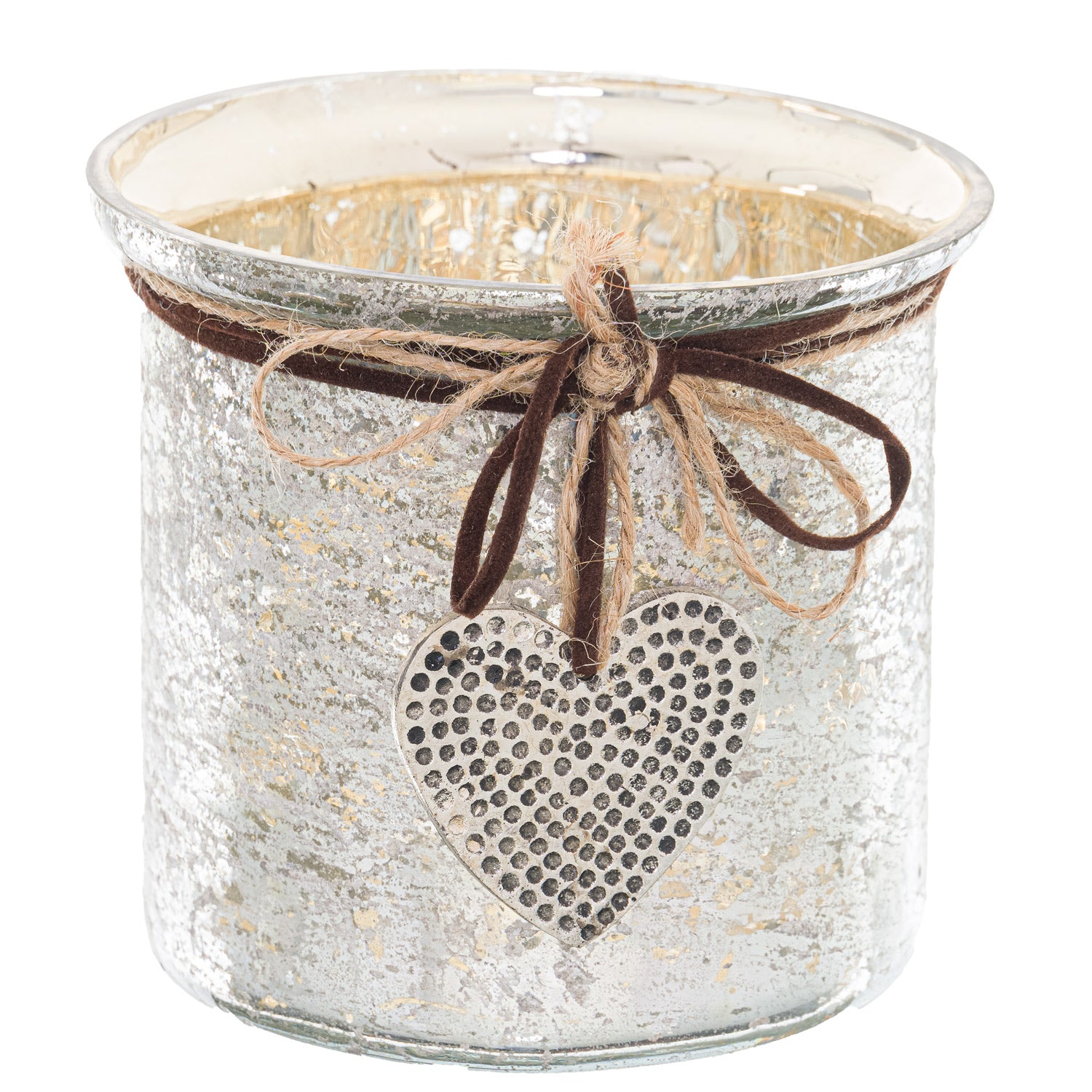 Mercury Hammered Heart Small Candle Holder - Christmas Candles & Candle Accessories from the Quanta Home collection.