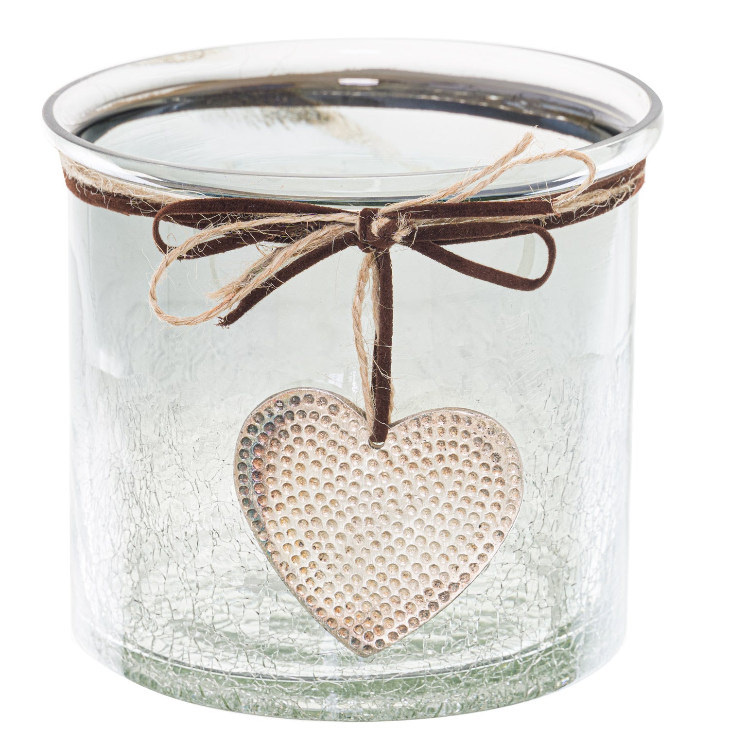Smoked Midnight Crackled Heart Candle Holder - Christmas Candles & Candle Accessories from the Quanta Home collection.
