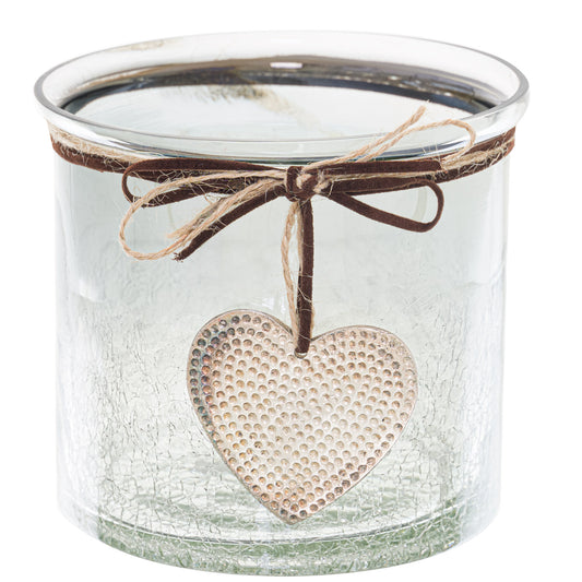 Smoked Midnight Crackled Heart Candle Holder - Christmas Candles & Candle Accessories from the Quanta Home collection.