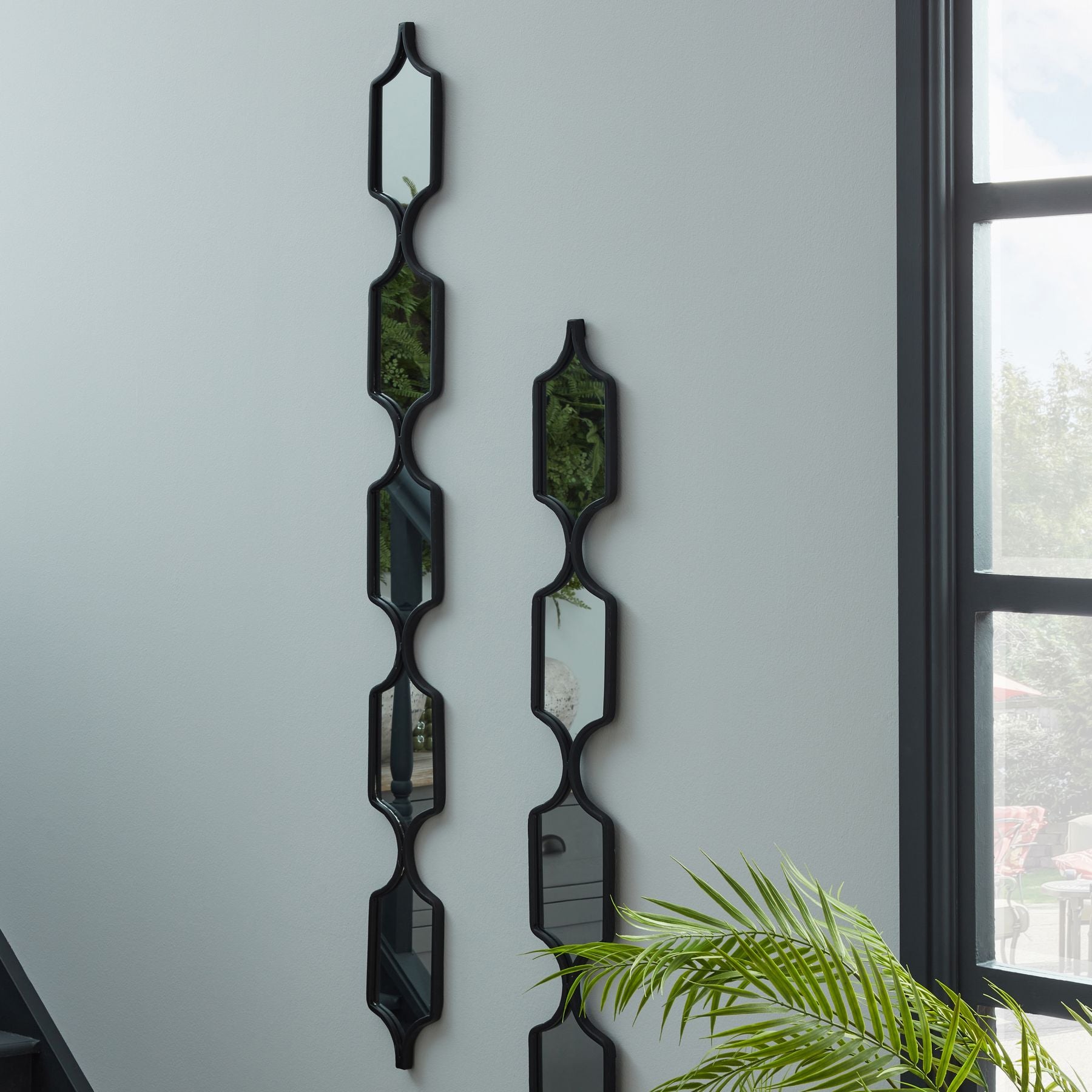 Square Decorative Hanging Collage Mirror In Black - Wall Mirrors from the Quanta Home collection.