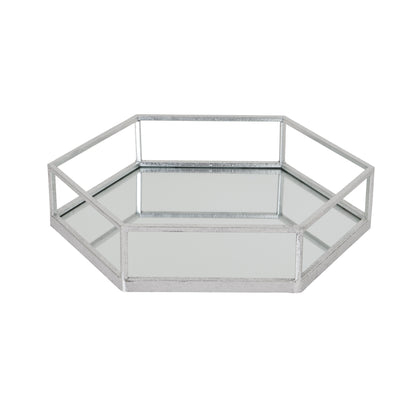 Silver Hexagon Set Of Two Trays - Trays from the Quanta Home collection.