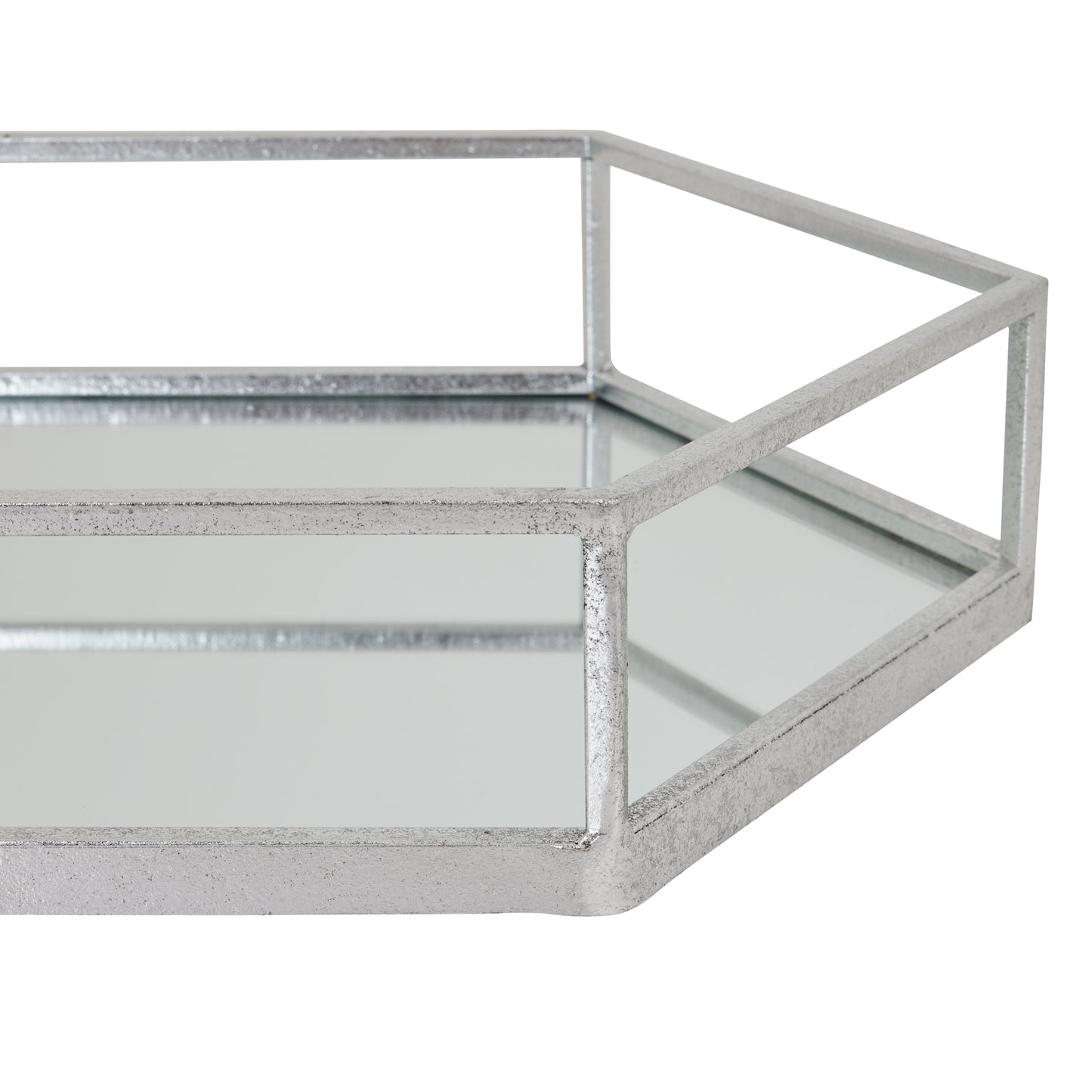 Silver Hexagon Set Of Two Trays - Trays from the Quanta Home collection.