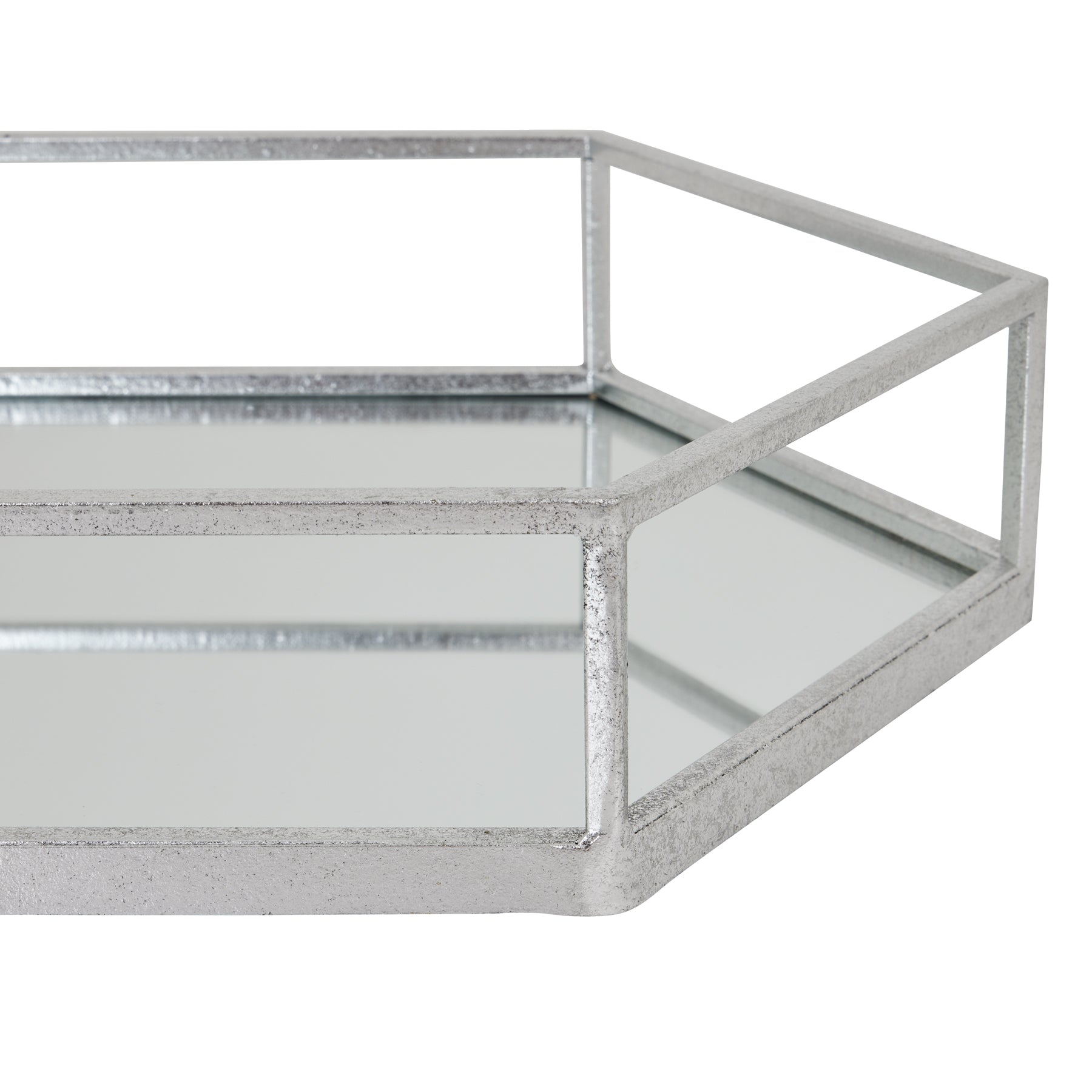 Silver Hexagon Set Of Two Trays - Trays from the Quanta Home collection.