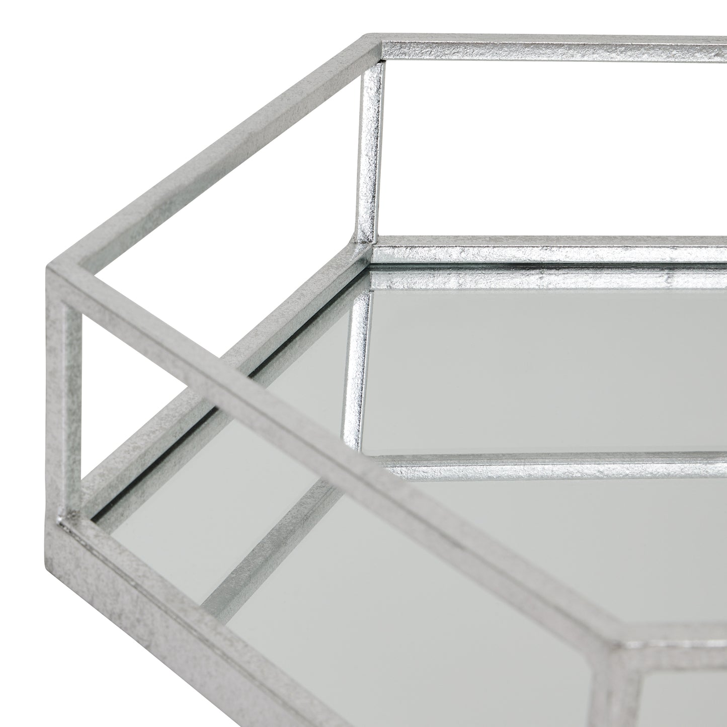 Silver Hexagon Set Of Two Trays - Trays from the Quanta Home collection.